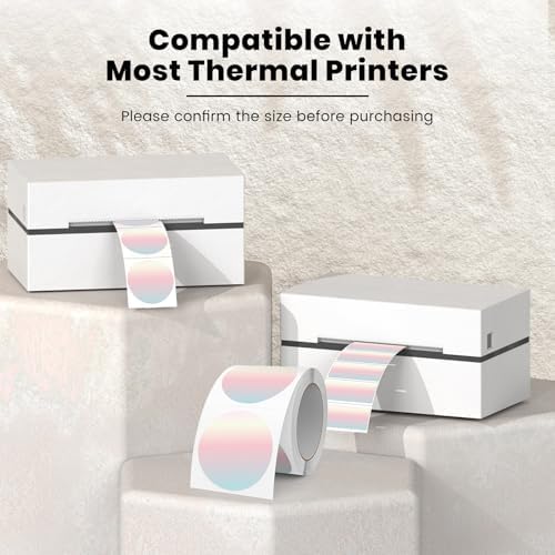 500 Stück Blau 38 mm Runde Thermo-Etiketten Rolle - Selbstklebend, wasserdicht für Büro und Versand