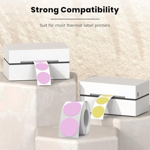 500 Stück Blau 38 mm Runde Thermo-Etiketten Rolle - Selbstklebend, wasserdicht für Büro und Versand