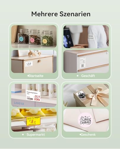 NIIMBOT Etikettendrucker B21 Pro, 300dpi Bluetooth Beschriftungsgerät für Lernen und Scrapbooking, Lila