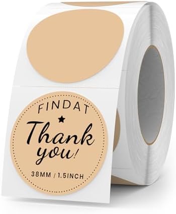 500 Stück Blau 38 mm Runde Thermo-Etiketten Rolle - Selbstklebend, wasserdicht für Büro und Versand