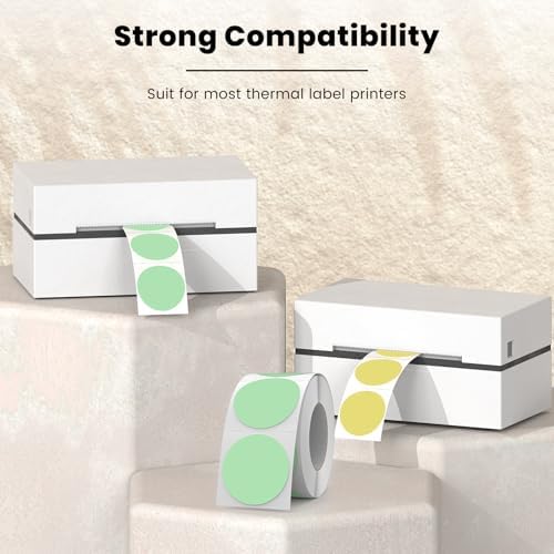 500 Stück Blau 38 mm Runde Thermo-Etiketten Rolle - Selbstklebend, wasserdicht für Büro und Versand