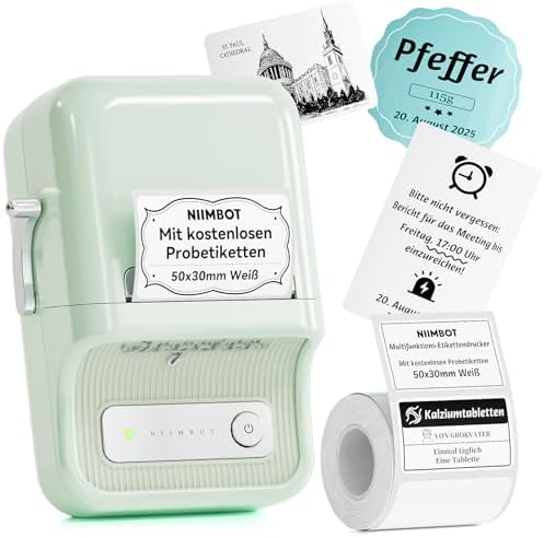 NIIMBOT B21 Etikettendrucker – Tragbares Bluetooth-Beschriftungsgerät für Büro & Einzelhandel, schwarz