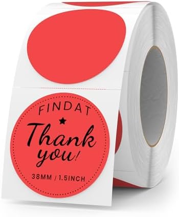 500 Stück Blau 38 mm Runde Thermo-Etiketten Rolle - Selbstklebend, wasserdicht für Büro und Versand