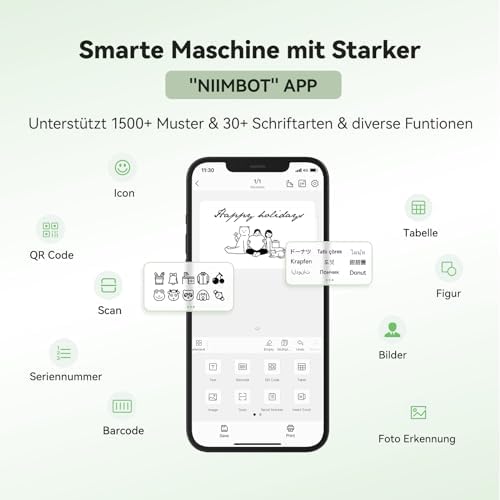 NIIMBOT B21 Etikettendrucker – Tragbares Bluetooth-Beschriftungsgerät für Büro & Einzelhandel, schwarz