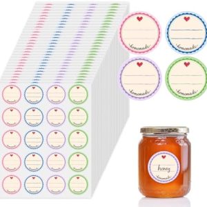 600 Selbstklebende Marmeladen Etiketten von - Ø38 mm Dekorative Aufkleber für Einmach-Gläser, Ablösbar & Rund, Ideal fü