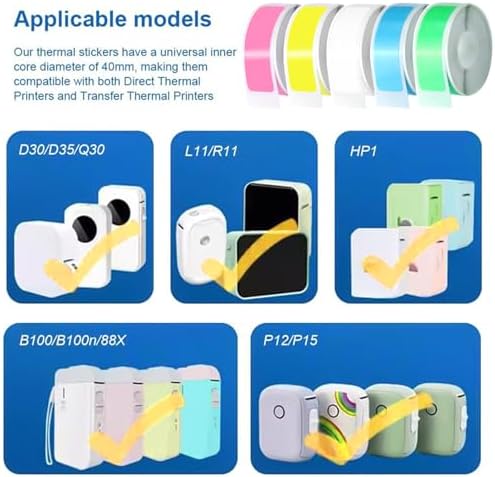 5 Rollen Thermo-Etikettenband für L11/R11/HP1/P12/P15 – Wasserfeste 12x40mm Etiketten für Haus, Büro & Schule – 160 Etik
