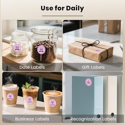 500 Stück Blau 38 mm Runde Thermo-Etiketten Rolle - Selbstklebend, wasserdicht für Büro und Versand