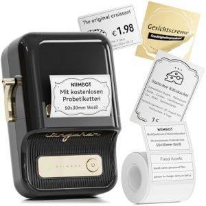 NIIMBOT B21 Etikettendrucker – Tragbares Bluetooth-Beschriftungsgerät für Büro & Einzelhandel, schwarz