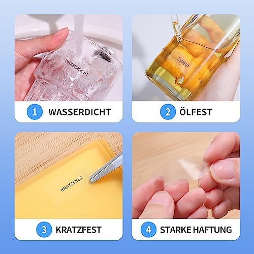 NIIMBOT H1S Etikettendrucker - Selbstklebende, kontinuierliche Thermo-Etiketten 15mm x 7,5m für Schule, Büro und Zuhause