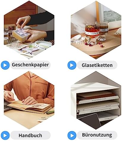 NIIMBOT H1S Etikettendrucker - Selbstklebende, kontinuierliche Thermo-Etiketten 15mm x 7,5m für Schule, Büro und Zuhause