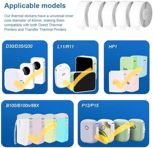 5 Rollen Thermo-Etikettenband für L11/R11/HP1/P12/P15 – Wasserfeste 12x40mm Etiketten für Haus, Büro & Schule – 160 Etik
