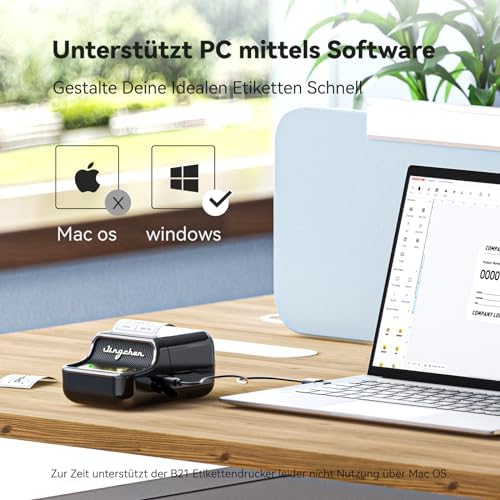 NIIMBOT B21 Etikettendrucker – Tragbares Bluetooth-Beschriftungsgerät für Büro & Einzelhandel, schwarz