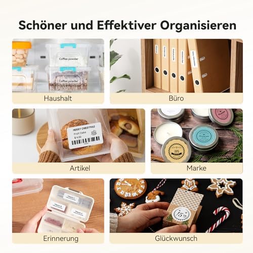 NIIMBOT B21 Etikettendrucker – Tragbares Bluetooth-Beschriftungsgerät für Büro & Einzelhandel, schwarz