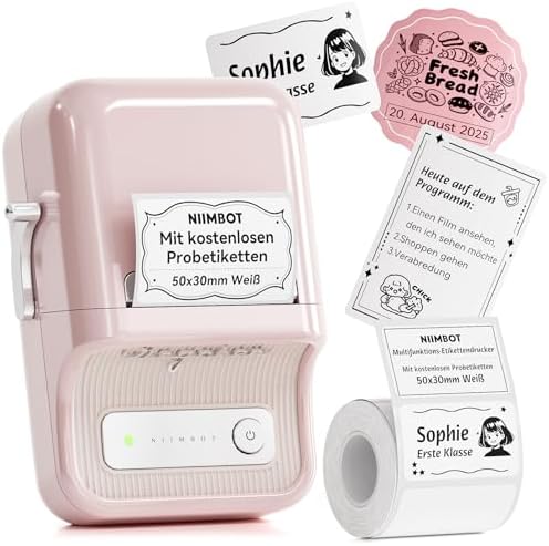 NIIMBOT B21 Etikettendrucker – Tragbares Bluetooth-Beschriftungsgerät für Büro & Einzelhandel, schwarz