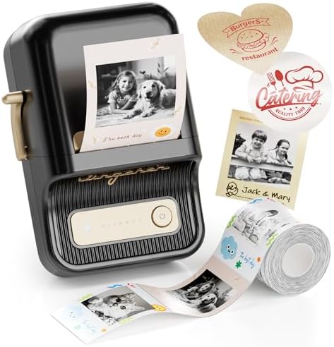 NIIMBOT Etikettendrucker B21 Pro, 300dpi Bluetooth Beschriftungsgerät für Lernen und Scrapbooking, Lila