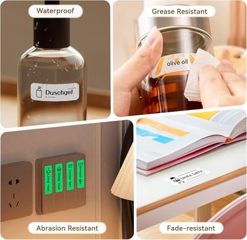 NIIMBOT D110 Bluetooth Namensaufkleber Etikettendrucker - 155 wasserdichte Etiketten für Zuhause, Büro, Schule und Kinde