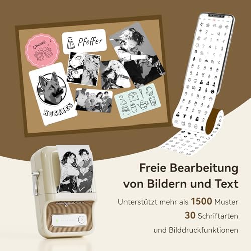 NIIMBOT B21 Etikettendrucker – Tragbares Bluetooth-Beschriftungsgerät für Büro & Einzelhandel, schwarz