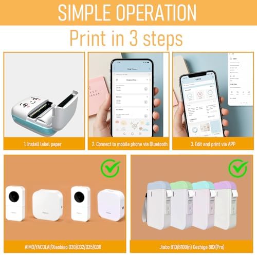 4 Rollen Thermo Etiketten 40mm x 12mm - Selbstklebende Thermolabels für Schule, Zuhause & Büro