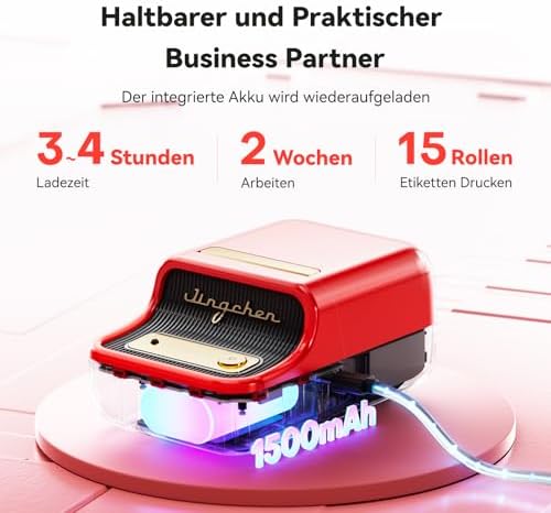 NIIMBOT B21 Etikettendrucker – Tragbares Bluetooth-Beschriftungsgerät für Büro & Einzelhandel, schwarz