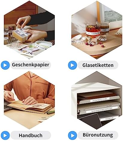 NIIMBOT H1S Etikettendrucker - Selbstklebende, kontinuierliche Thermo-Etiketten 15mm x 7,5m für Schule, Büro und Zuhause