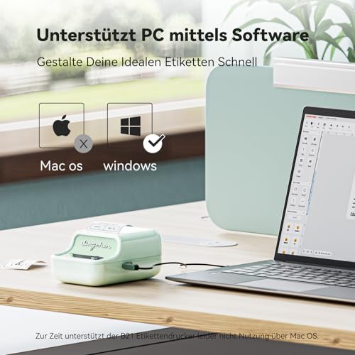 NIIMBOT B21 Etikettendrucker – Tragbares Bluetooth-Beschriftungsgerät für Büro & Einzelhandel, schwarz