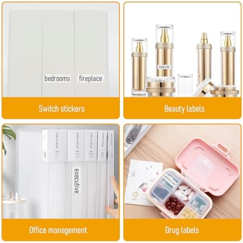 4 Rollen Thermo Etiketten 40mm x 12mm - Selbstklebende Thermolabels für Schule, Zuhause & Büro