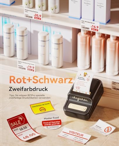 NIIMBOT Etikettendrucker B21 Pro, 300dpi Bluetooth Beschriftungsgerät für Lernen und Scrapbooking, Lila