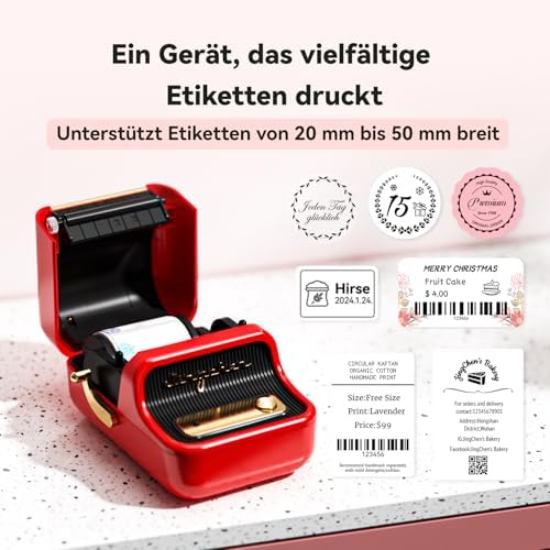 NIIMBOT B21 Etikettendrucker – Tragbares Bluetooth-Beschriftungsgerät für Büro & Einzelhandel, schwarz