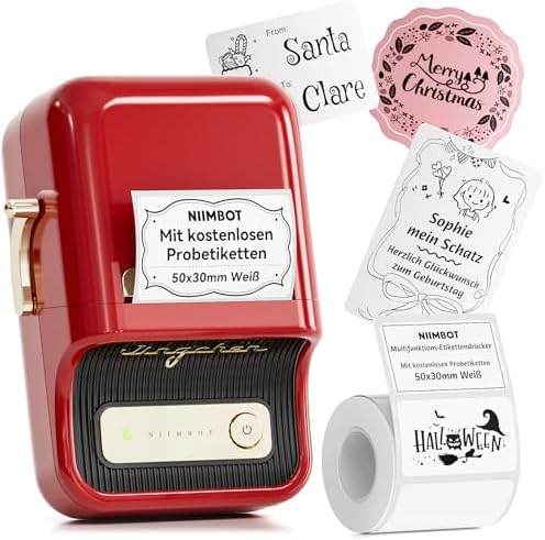 NIIMBOT B21 Etikettendrucker – Tragbares Bluetooth-Beschriftungsgerät für Büro & Einzelhandel, schwarz