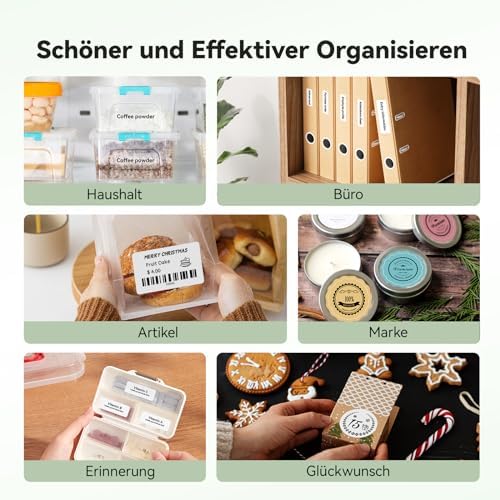 NIIMBOT B21 Etikettendrucker – Tragbares Bluetooth-Beschriftungsgerät für Büro & Einzelhandel, schwarz