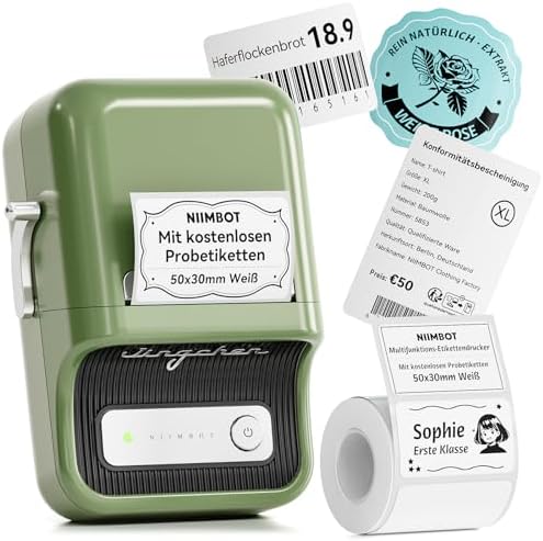 NIIMBOT B21 Etikettendrucker – Tragbares Bluetooth-Beschriftungsgerät für Büro & Einzelhandel, schwarz