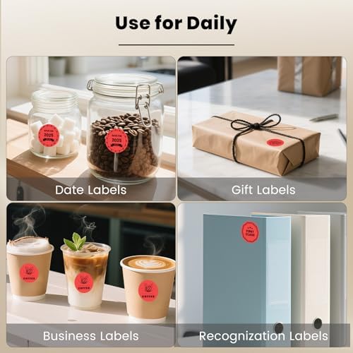 500 Stück Blau 38 mm Runde Thermo-Etiketten Rolle - Selbstklebend, wasserdicht für Büro und Versand