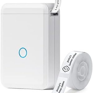 NIIMBOT D110 Etikettendrucker mit Bluetooth und Klebeband – Tragbares Beschriftungsgerät für Büro, Lager und Haushalt (w