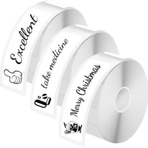 Selbstklebende Etiketten von - Wasserdichtes Thermo-Etikettenband für Schule, Büro und Zuhause (12x40mm, 160 Bänder/Rol